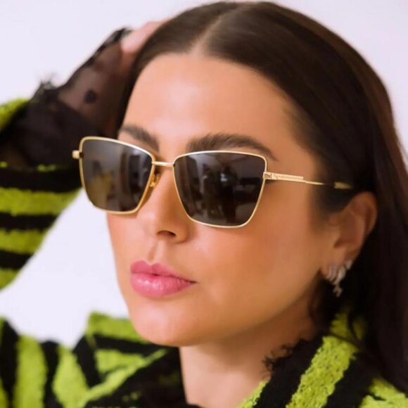 Bottega Veneta BV1195S 001 Sunglasses Ruthenium Square Frame, Grey Lenses - Picture 3 of 11